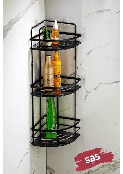 Paslanmaz Kristal Raflı Banyo Düzenleyici, Yapışkanlı, Ömür Boyu Kullanım