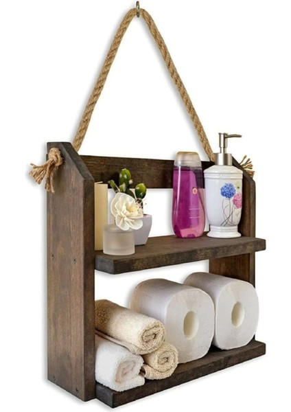 Şık Klozet Arkası Dekor ve Düzenleyici Raf Seti