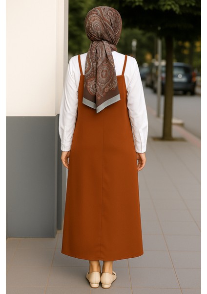 Kadın Kahverengi Ayarlanabilir Askılı Jile Elbise fiyatları