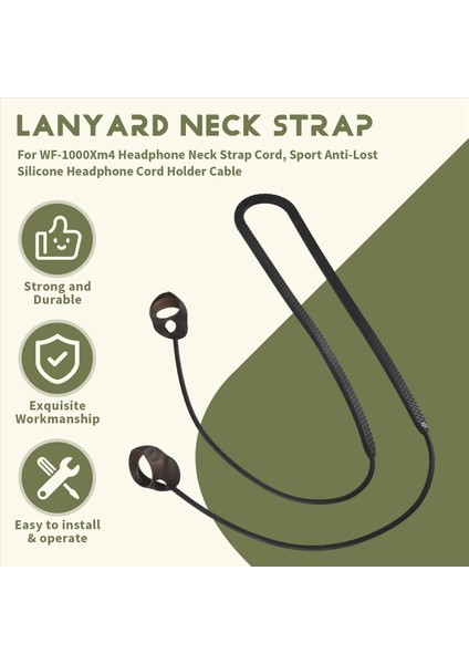 Sony WF-1000XM4 Kulaklık Boyun Kayış Kablosu Için Sport Anti-Lost Silikon Kulaklık Kablosu Tutucu Kablosu (Siyah) (Yurt Dışından) fırsatları