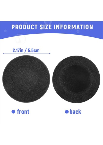 4 Çift 55MM Yedek Kulaklık Pedi Kulaklık Kara (Yurt Dışından) fırsatları