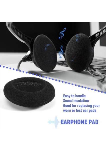 4 Çift 55MM Yedek Kulaklık Pedi Kulaklık Kara (Yurt Dışından) indirimleri