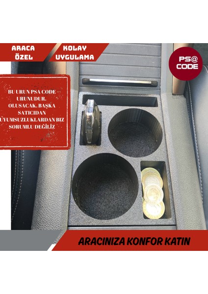 2019-2025 Model Rifter-Berlingo-Proace City-Doblo-Opel Combo Uyumlu Orta Konsol Bardaklık fırsatları