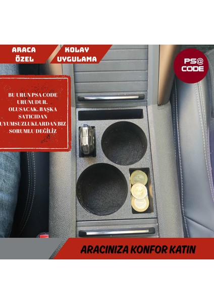 2019-2025 Model Rifter-Berlingo-Proace City-Doblo-Opel Combo Uyumlu Orta Konsol Bardaklık indirimleri