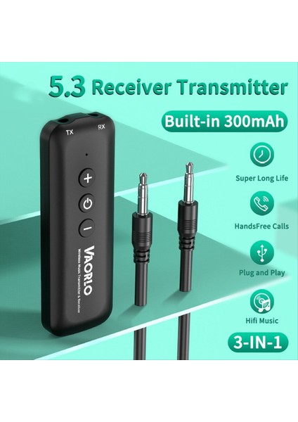 Vaorlo 3 In 1 Bluetooth 5 3 Ses Alıcı Verici 3 5mm Aux Jack Müzik Kablosuz Adaptörü Otomobil Hoparlörü Tv Pc Için (Yurt Dışından) fırsatları