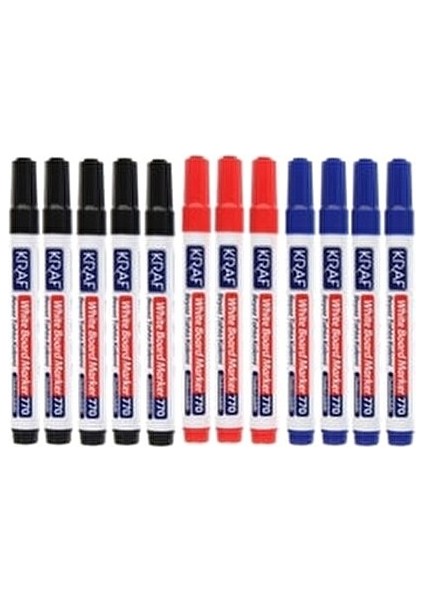 770 Doldurulabilir Beyaz Tahta Kalem Seti 12'li Karışık Renkli Standart Ölçü fiyatları