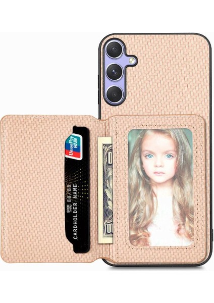 Samsung Galaxy S25 Manyetik Kart Tutucu Stand Fonksiyonu Rfıd Için Kılıf (Yurt Dışından)