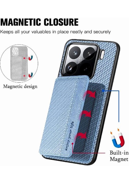 Xiaomi 15 Stand Fonksiyonu Için Kılıf Komple Kamera Güvenlik Manyetik Kart (Yurt Dışından) modelleri