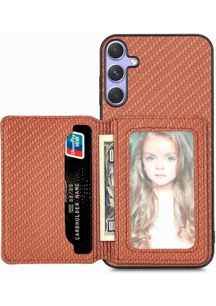Samsung Galaxy S25 Manyetik Kart Tutucu Stand Fonksiyonu Rfıd Için Kılıf (Yurt Dışından)