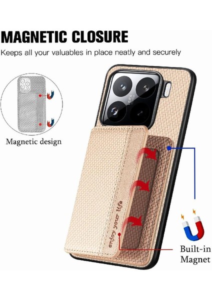 Xiaomi 15 Stand Fonksiyonu Için Kılıf Komple Kamera Güvenlik Manyetik Kart (Yurt Dışından) modelleri