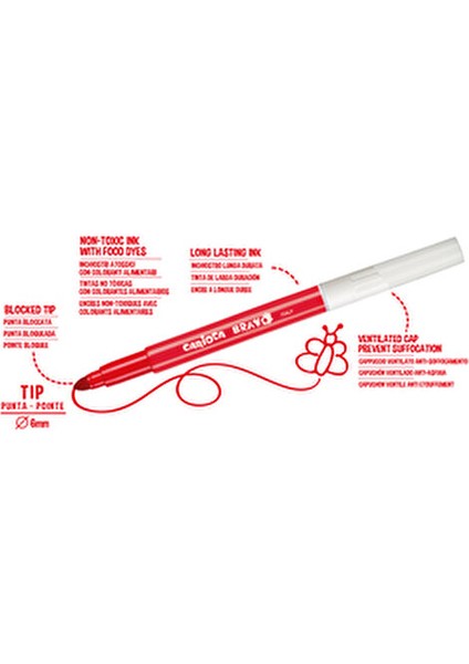 Bravo 12'li Süper Yıkanabilir Keçeli Boya Kalemi Renkli Kalın Uçlu Set fırsatları