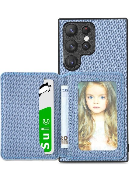 Samsung Galaxy S25 Ultra Rfıd Engelleme Manyetik Kart Tutucu Standı Için Kılıf (Yurt Dışından)