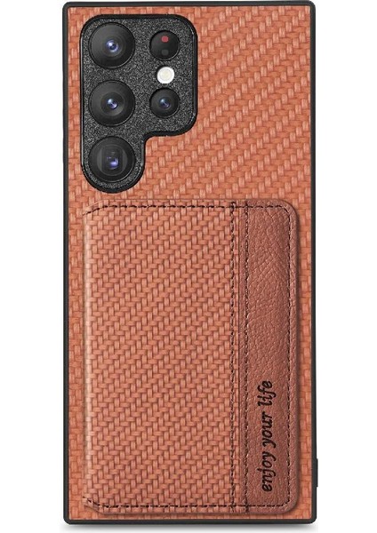 Samsung Galaxy S25 Ultra Rfıd Engelleme Manyetik Kart Tutucu Standı Için Kılıf (Yurt Dışından)