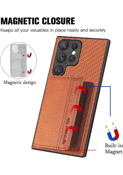 Samsung Galaxy S25 Ultra Rfıd Engelleme Manyetik Kart Tutucu Standı Için Kılıf (Yurt Dışından) indirimleri