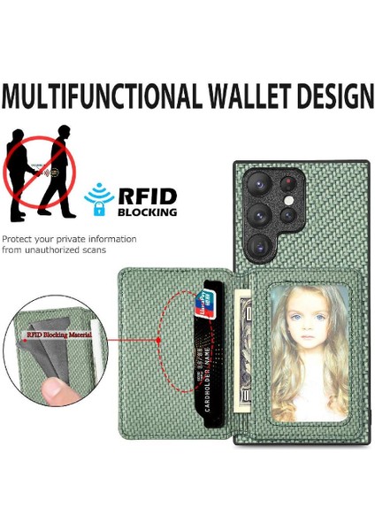 Samsung Galaxy S25 Ultra Rfıd Engelleme Manyetik Kart Tutucu Standı Için Kılıf (Yurt Dışından) fırsatları