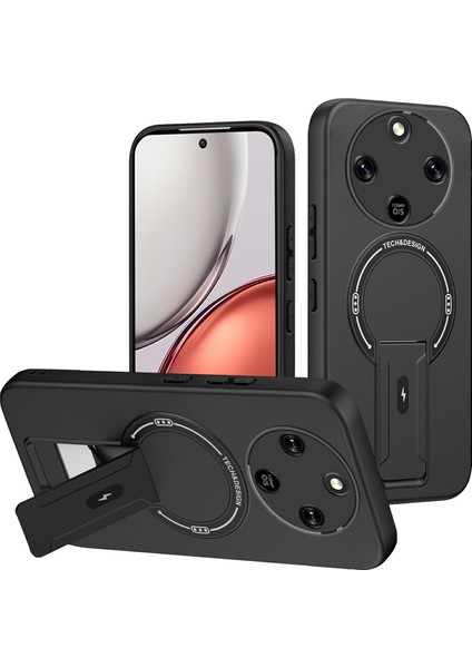 Honor Magic8 Lite 5g Pc + Tpu Telefon Kılıfı Deri Dokunmatik Ayaklı Kılıf (Yurt Dışından)