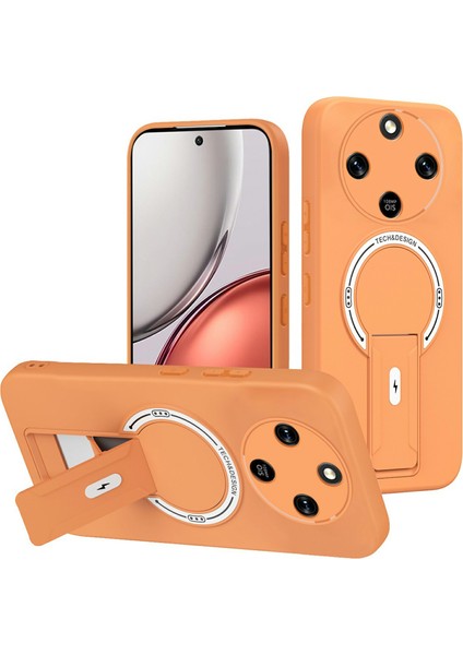 Honor Magic8 Lite 5g Pc + Tpu Telefon Kılıfı Deri Dokunmatik Ayaklı Kılıf (Yurt Dışından)