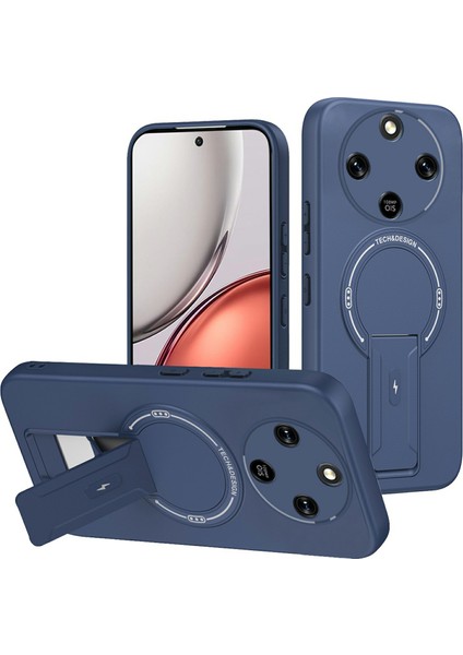 Honor Magic8 Lite 5g Pc + Tpu Telefon Kılıfı Deri Dokunmatik Ayaklı Kılıf (Yurt Dışından)