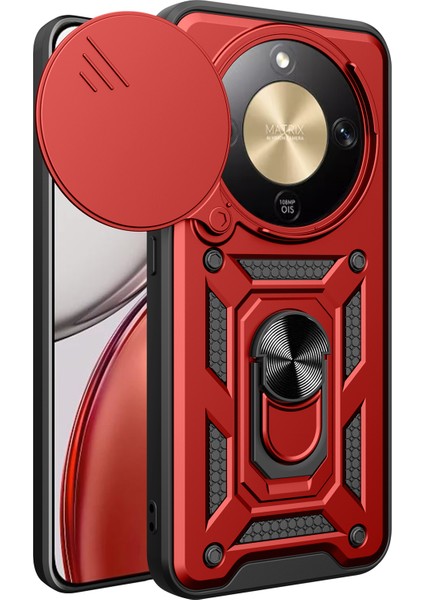 Honor Magic8 Lite 5g Kılıf Ayaklı Pc + Kamera Lens Kaydırıcılı Tpu Telefon Kılıfı (Yurt Dışından)