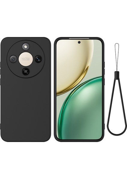 Honor Magic8 Lite 5g Sıvı Silikon Kılıf Telefon Arka Kapağı El Kayışı ile (Yurt Dışından)