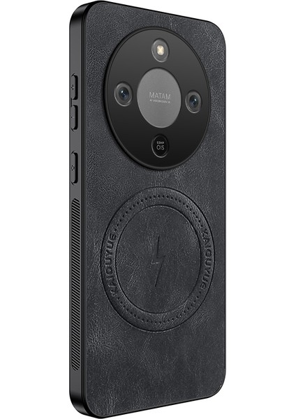 Honor Magic8 Lite 5g Manyetik Kılıf Nappa Doku Pc Tpu Telefon Kılıfı (Yurt Dışından)