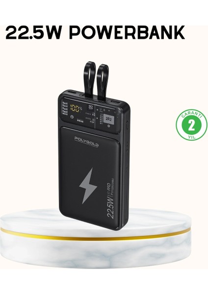 Bfs Powerbank Hızlı Şarj 10000 Mah Dahili Kablo