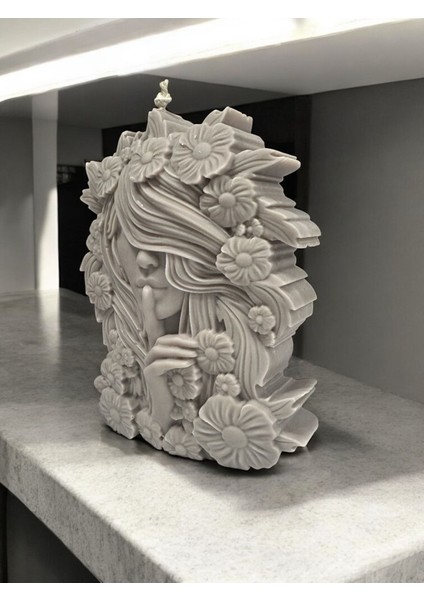 Çiçekli Sessizlik Kadın Soya Mum – El Yapımı Dekoratif Tasarım (17 Cm) modelleri