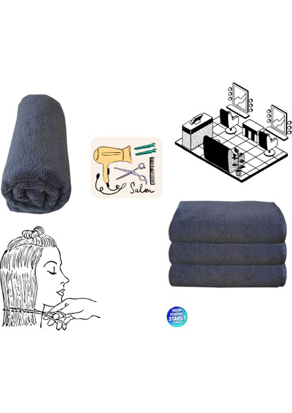 12'li Boya Tutmayan Mikrofiber El Yüz Spor Kuaför Havlusu 50X90 cm indirimleri