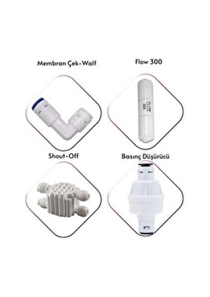 Su Arıtma Cihazı Yedek Parça Seti 4'lü Set Membran Çek-Walf ve Basınç Düşürücü fiyatları