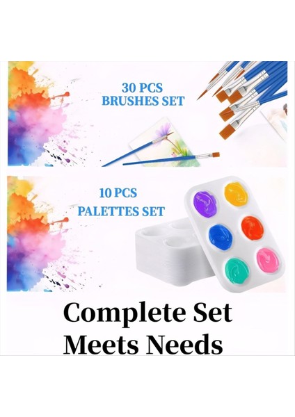 30 Adet Küçük Boya Fırçaları Dökme ve 10 Palet - 15 Adet Düz ve 15 Adet Sivri Boya, Yağ Akrilik, Suluboya Boyama Için (Yurt Dışından) fiyatları