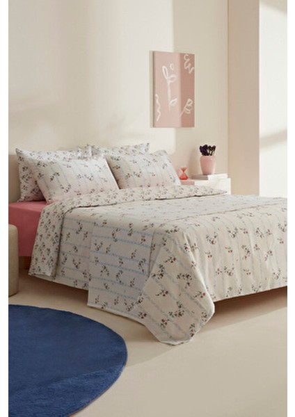 Visnu Desenli Çift Kişilik Pike Nevresim Takımı 200x220 cm Pamuk Polyester