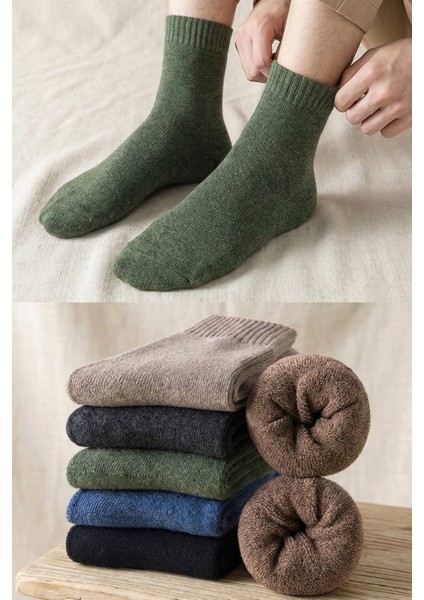 Unisex 5 Çift Kışlık Havlu Çorap