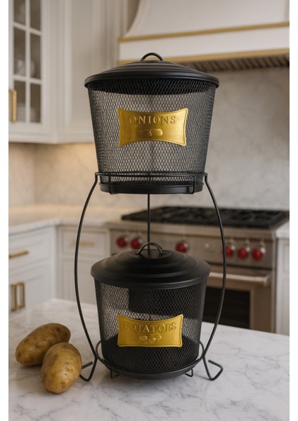 2 Katlı Fileli Saklama Kovası, Pratik ve Şık Organize Çözüm