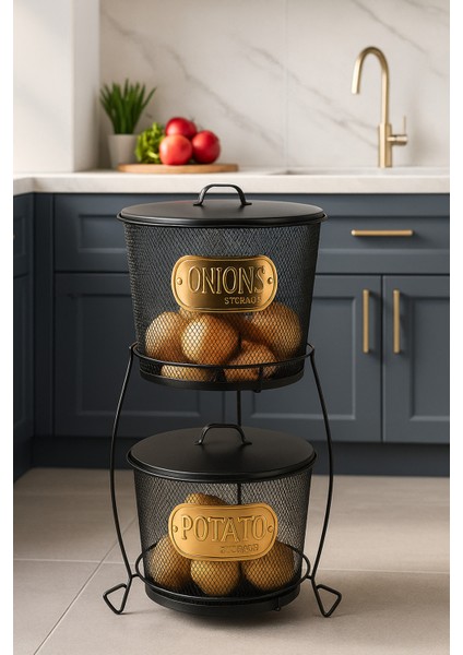 2 Katlı Fileli Saklama Kovası, Pratik ve Şık Organize Çözüm fiyatları