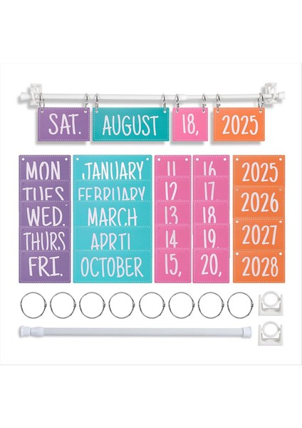 Rainbow Flip Takvim Bülten Tahtası Sahibi ile Set, Ayarlanabilir Takvim Sahibi 54 Tarih Kartları Içerir (Yurt Dışından)