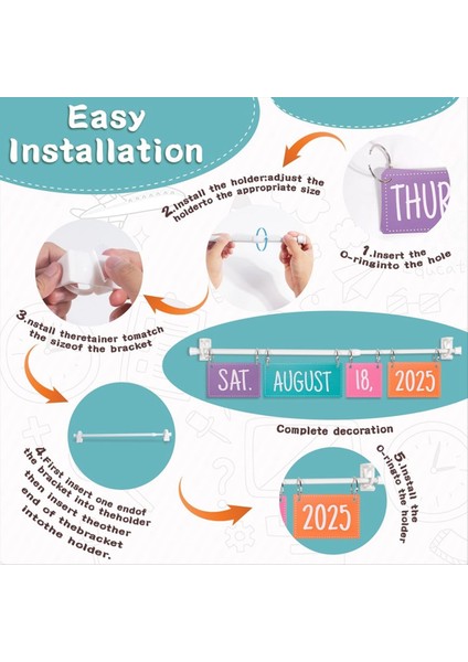 Rainbow Flip Takvim Bülten Tahtası Sahibi ile Set, Ayarlanabilir Takvim Sahibi 54 Tarih Kartları Içerir (Yurt Dışından) fiyatları