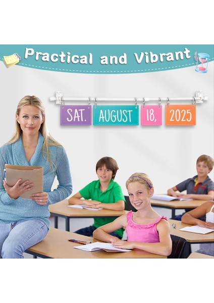 Rainbow Flip Takvim Bülten Tahtası Sahibi ile Set, Ayarlanabilir Takvim Sahibi 54 Tarih Kartları Içerir (Yurt Dışından) modelleri