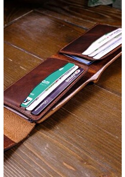 Rio İnce Tasarım Hakiki Gerçek Deri Cüzdan ve Kartlık Mıknatıslı Kapaklı Modern Stil
