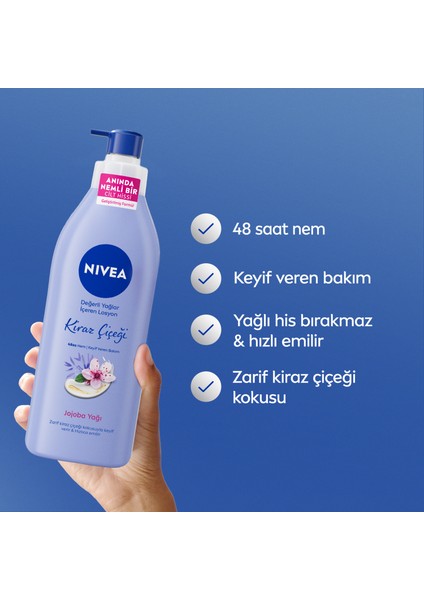 Değerli Yağlar İçeren Nemlendirici Vücut Losyonu Kiraz Çiçeği 400ml, Jojoba Yağı, Kuru Cilt Tipleri modelleri
