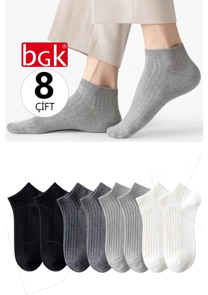 Unisex 8 Çift Renkli Çizgili Çorap