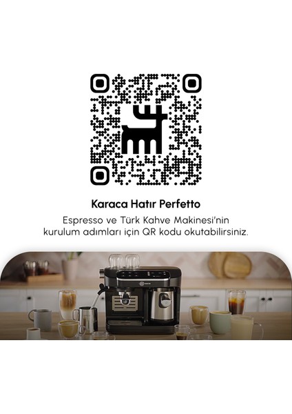 Hatır Perfetto Dijital ve Dokunmatik Ekranlı Espresso ve Türk Kahve Makinesi