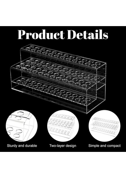 Akrilik Kalem Tutucu, 48 Yuvarlı Kalem Ekran Stand 2 Katmanlı Kalem Ekran Masası Ev Ofis Okulu Için Temiz Kaş Kalem (Yurt Dışından) fiyatları
