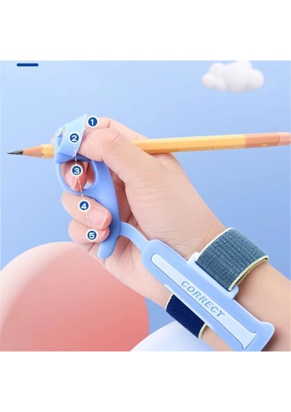 Çocuklar Için Anti-Grip Bilek Düzeltici Kalem Tutucu Başlangıç Seviyesi Dostu Yazmak Için Mükemmel Çizim Uygulaması Mavi (Yurt Dışından) indirimleri