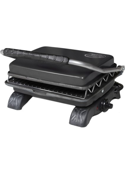 Organik Demir Döküm Izgara ve Tost Makinesi, Siyah, Izgara Aparatlı, Fırçalı