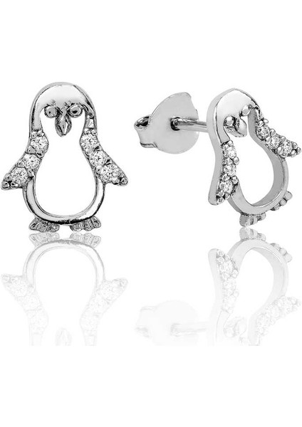 925 Ayar Gümüş Penguen Çivili Küpe EA1160082 (892892)