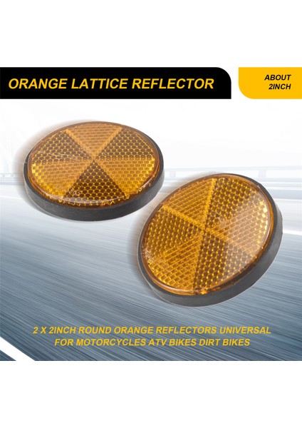 Motosikletler, Atv'ler, Motosikletler ve Arazi Motosikletleri Için Evrensel 2 x 2 Inç Yuvarlak Turuncu Reflektörler (Yurt Dışından) fırsatları