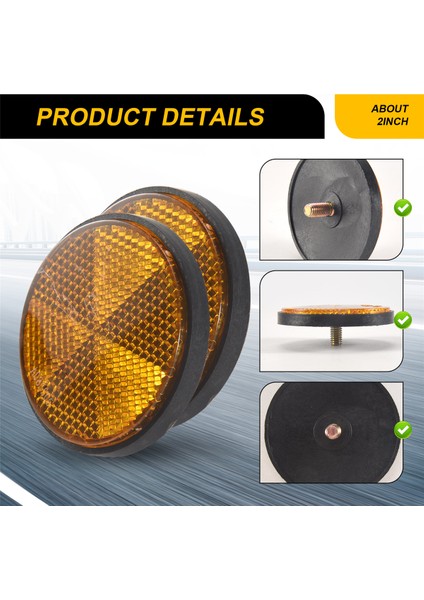 Motosikletler, Atv'ler, Motosikletler ve Arazi Motosikletleri Için Evrensel 2 x 2 Inç Yuvarlak Turuncu Reflektörler (Yurt Dışından) indirimleri