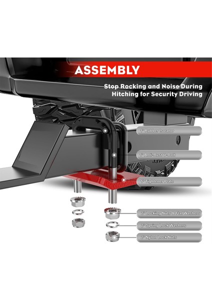 Bağlantı Elemanı Sıkılaştırıcı, 1,25 Inç ve 2 Inç Römork Bağlantı Elemanları Için Bağlantı Sabitleyici, Kauçuk Izolatör ve Pas Önleyici (Yurt Dışından) modelleri