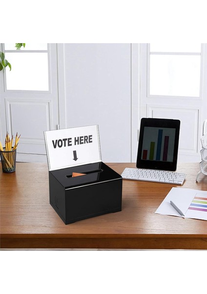 2 Paket Akrilik Bağış Kutusu Kilitli Siyah Oy Sandığı ve Burcu Tutucu Öneri Kutusu Bağış Toplama Bağışı Için (Yurt Dışından) modelleri