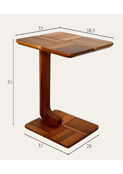 Parkeli Kare C Sehpa – Modern Ahşap Tasarım, Kompakt Yan Sehpa fırsatları